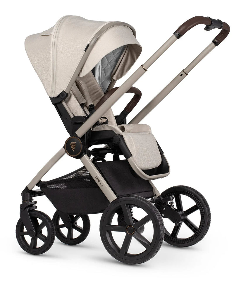 Venicci Upline2 Pushchair, Carrycot + Accessories Travel System Bundle - Stone Beige