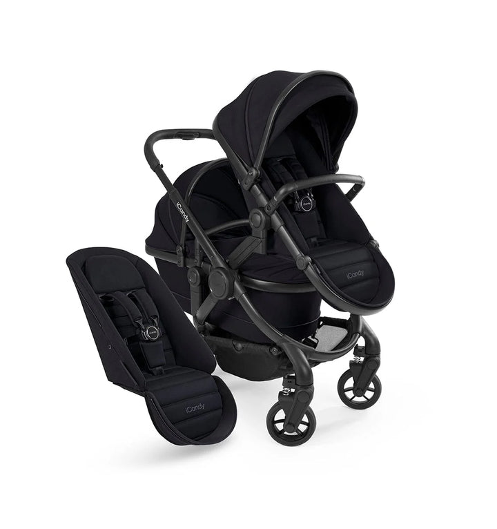 iCandy Peach 7 Double Pushchair - Jet/Black Edition