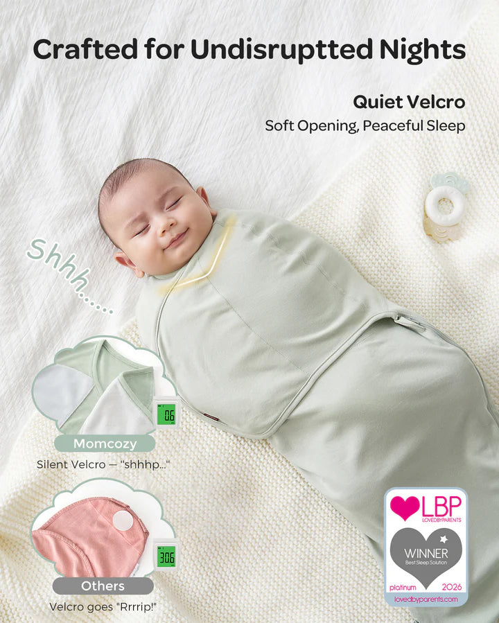Momcozy Easy Swaddle Wrap 0-3M - Serenity Blue/Green