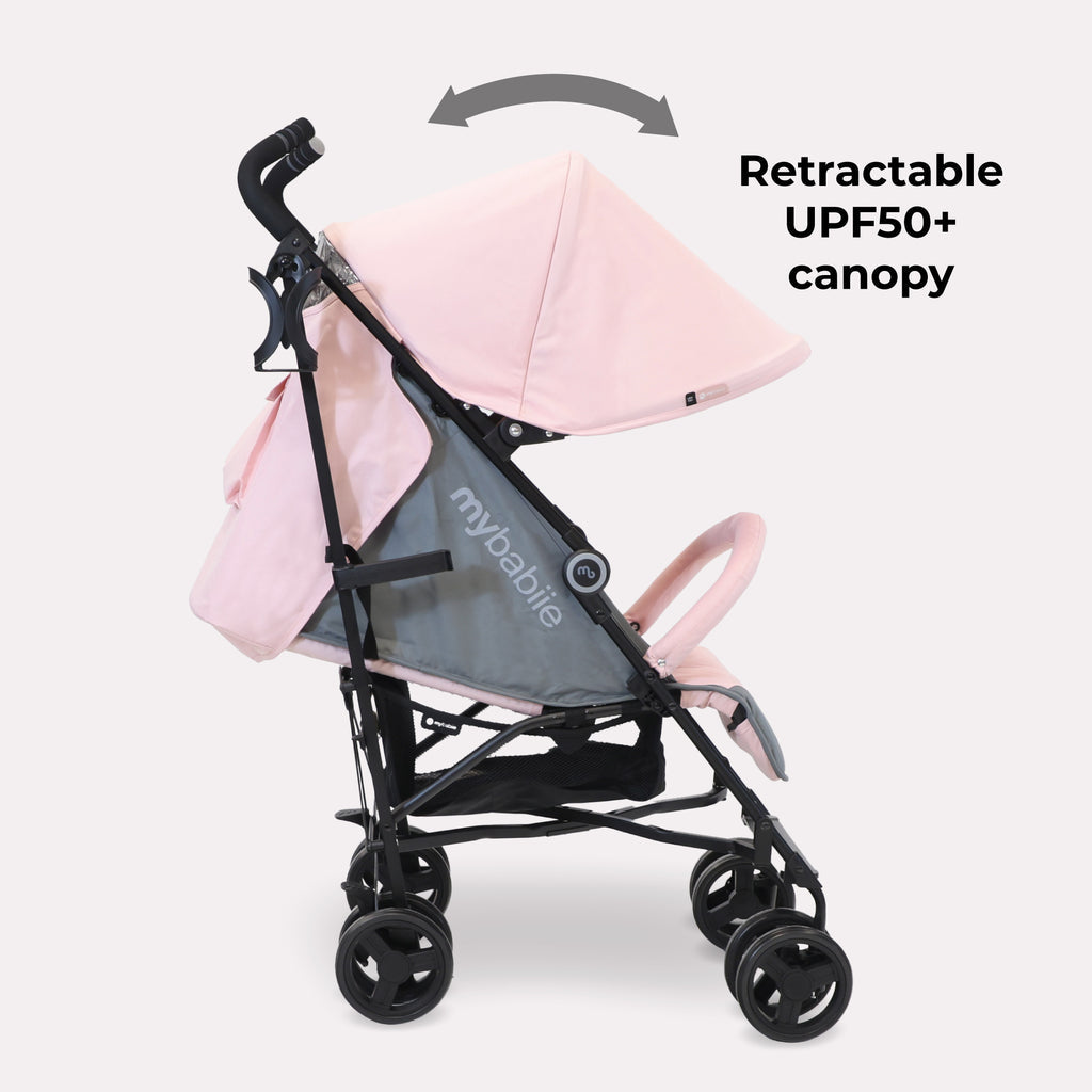 My Babiie MB02 Lightweight Stroller - Pink/Grey