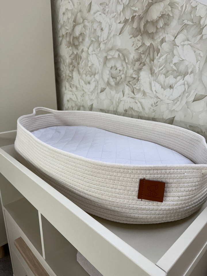 Cotton Rope Caddy & Changing Basket Duo - Off White