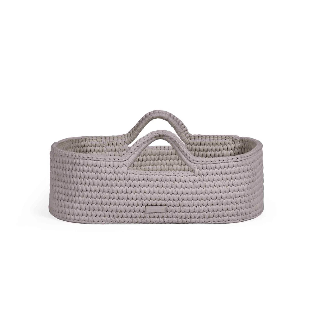Ickle Bubba Nova Crochet Moses Basket + White Stand - Tawny