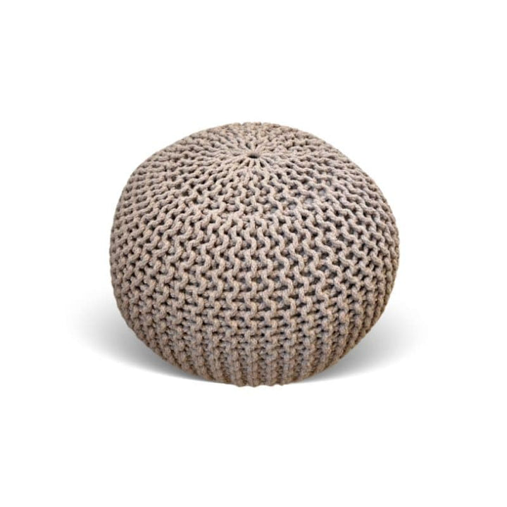 OPEN BOX Tutti Bambini Knitted Pouffe Footstool-Stone/Natural