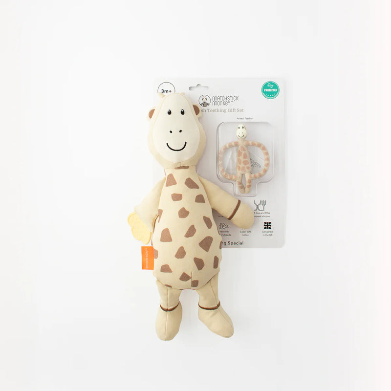 Matchstick Monkey Sensory Teething Teddy Set - Giraffe