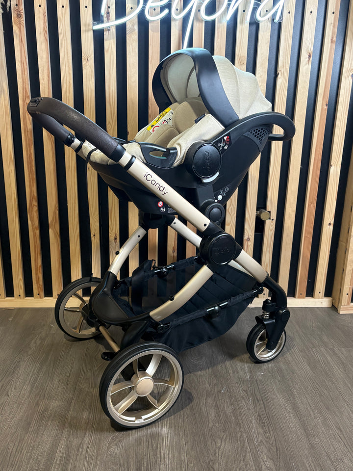 PRE LOVED iCandy Peach 7 w/ Cocoon Car Seat Travel System - Biscotti