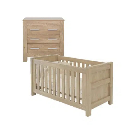 Babystyle Bordeaux 2 Piece Nursery Room Set - Oak