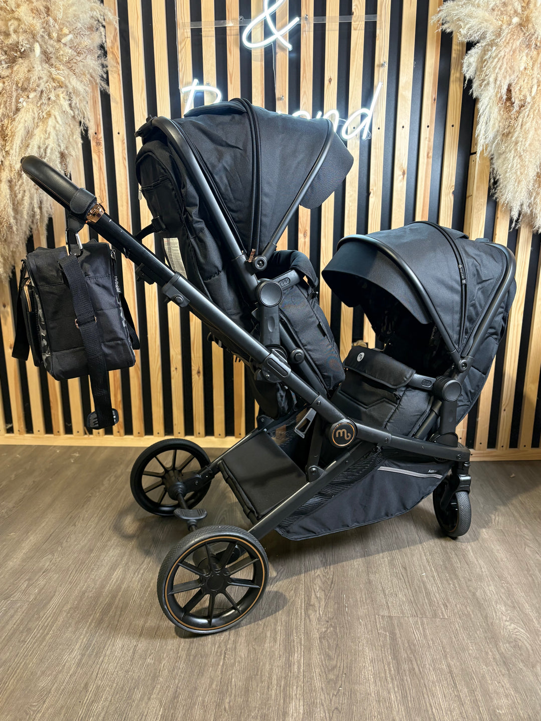 PRE LOVED My Babiie MB33 Twin Pushchair - Black Leopard