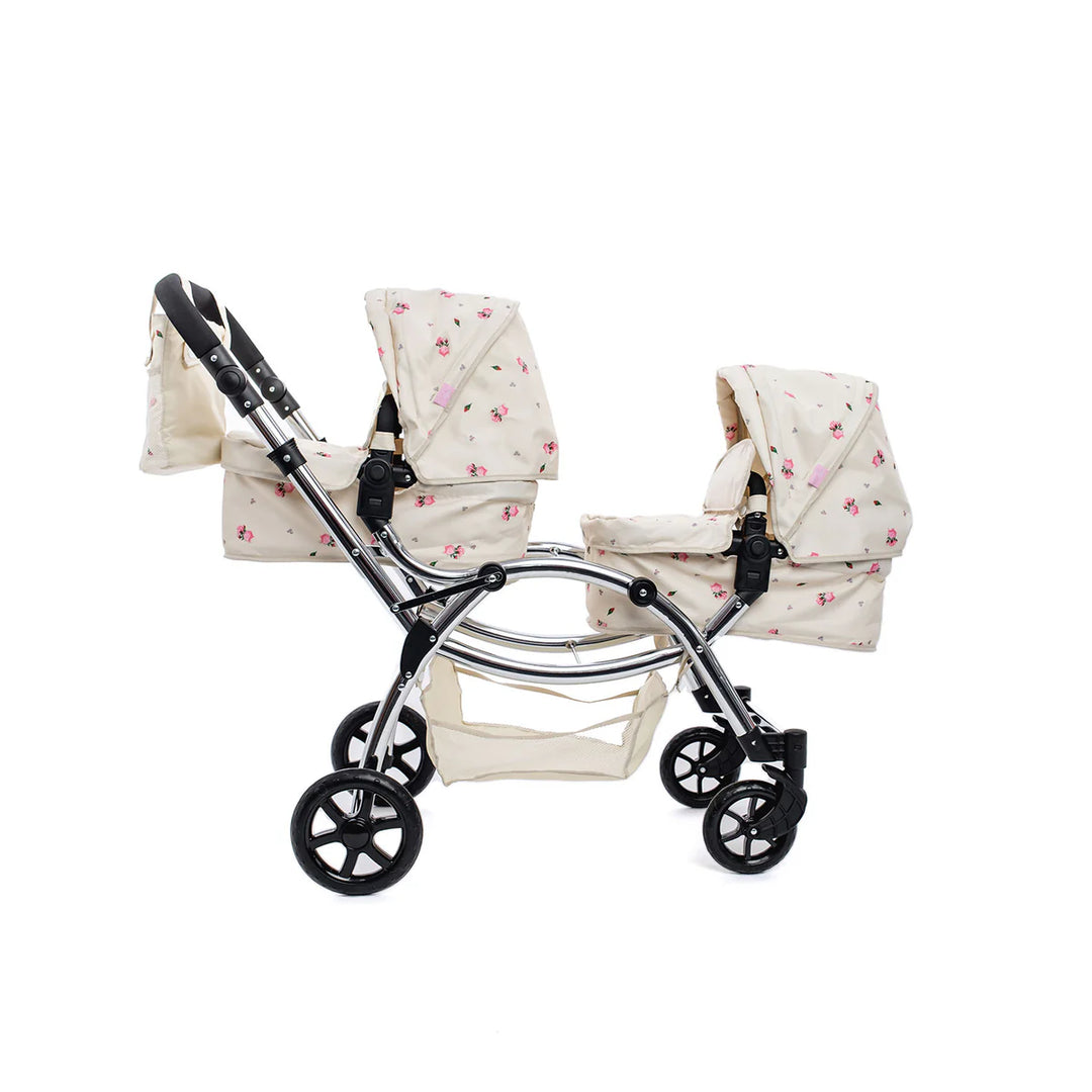 ROMA DARCIE TWIN DOLLS PRAM - CREAM 3+ YEARS 88CM