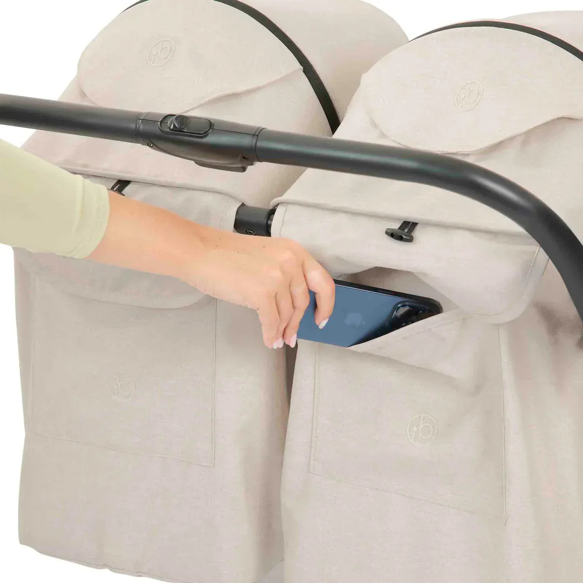 Ickle Bubba Aries Double Autofold Stroller - Stone