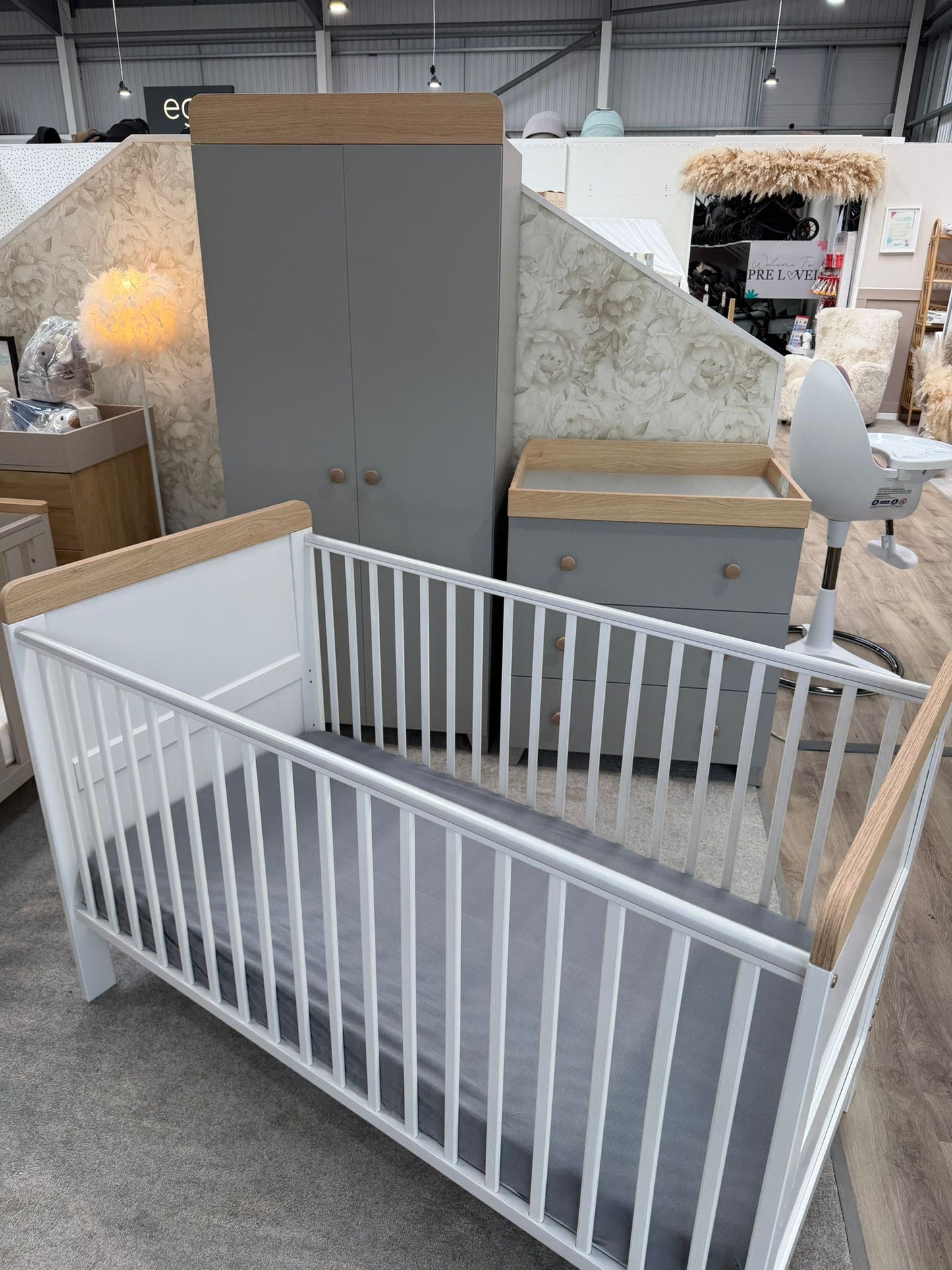 EX DISPLAY Little Acorns 3 Piece Furniture Set Grey/White (COLLECTION OR LOCAL DELIVERY ONLY)
