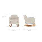 CuddleCo Etta Nursing Chair & Foot stool - Boucle Mushroom