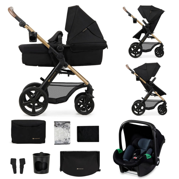 Kinderkraft Moov 2 3in1 Travel System With Mink Pro Car Seat - Pure Black