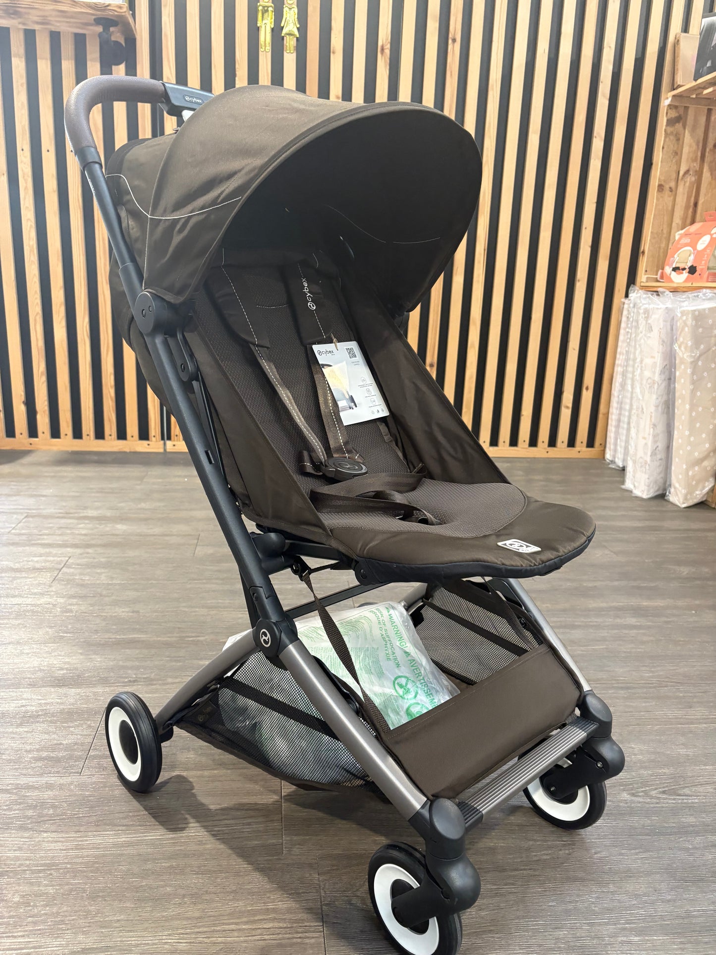 EX DISPLAY Cybex Orfeo Compact Travel Stroller - Chocolate Brown (2026 Model)