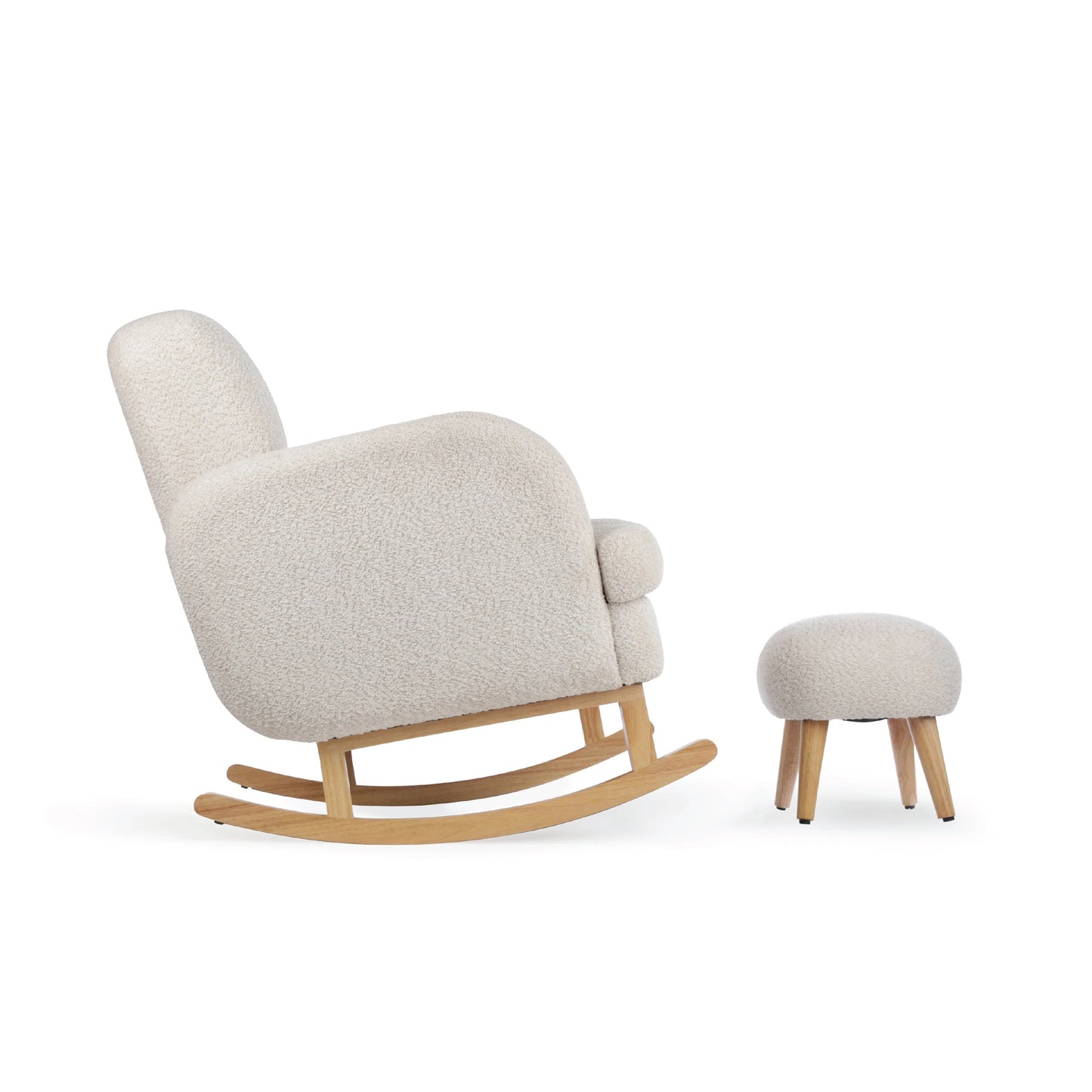 CuddleCo Etta Cuddle Nursing Chair & Foot stool - Boucle Mushroom
