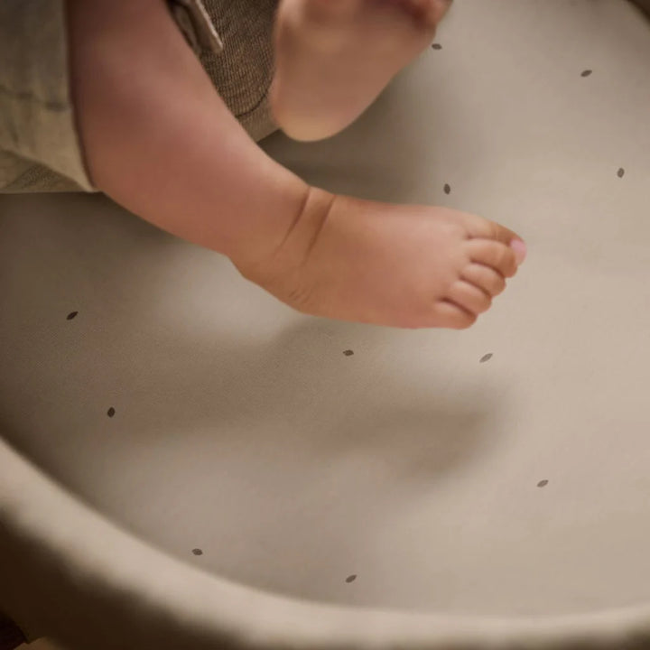 The Little Green Sheep Organic Moses Basket Fitted Sheets - Truffle/Cocoa Rice