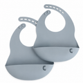Cheeky Chompers Silicone Feeding Bibs - Inky Blue 2 Pack