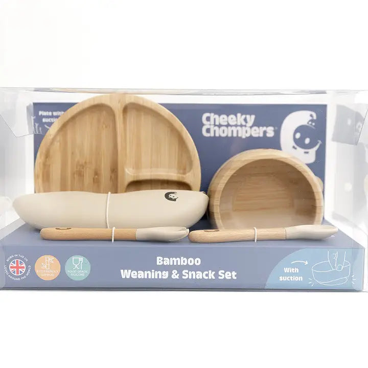 Cheeky Chompers Bamboo Weaning Set - Sand