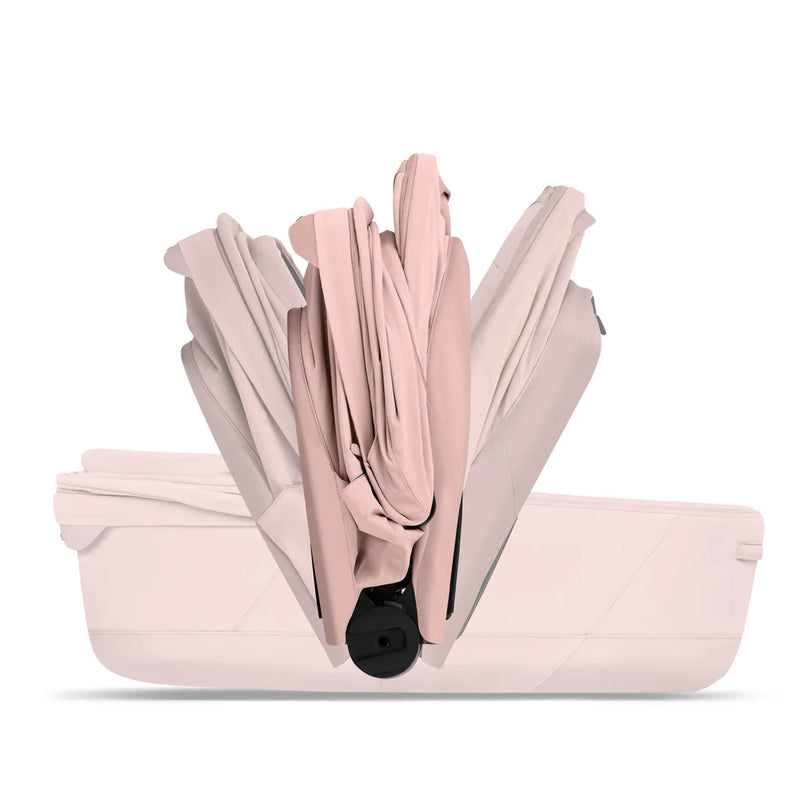 Cybex Priam Style Luxury Travel System Bundle Inc Foldable Carrycot - Peach Pink/Matt Black