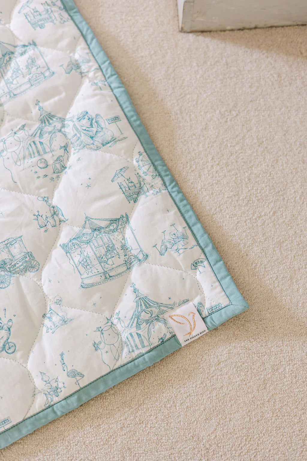 Gilded Bird Circus Toile Quilted Playmat