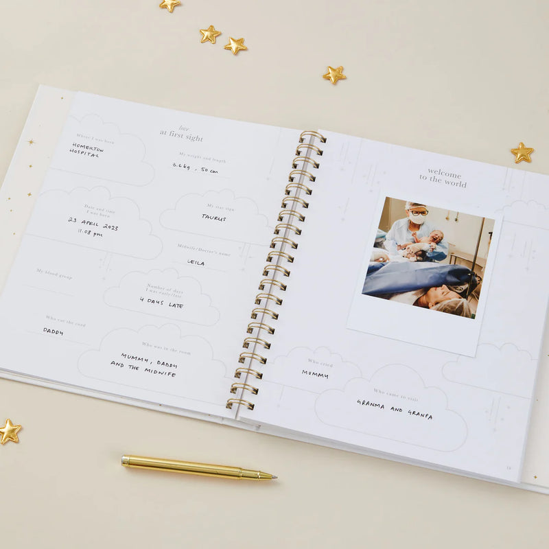 Blush & Gold My Baby Book - Baby Memory Book - Safari