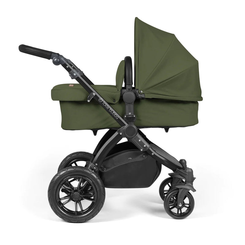 Ickle Bubba Stomp Luxe 12 Piece Cirrus Travel System + Isofix Base - Woodland/Black/Black