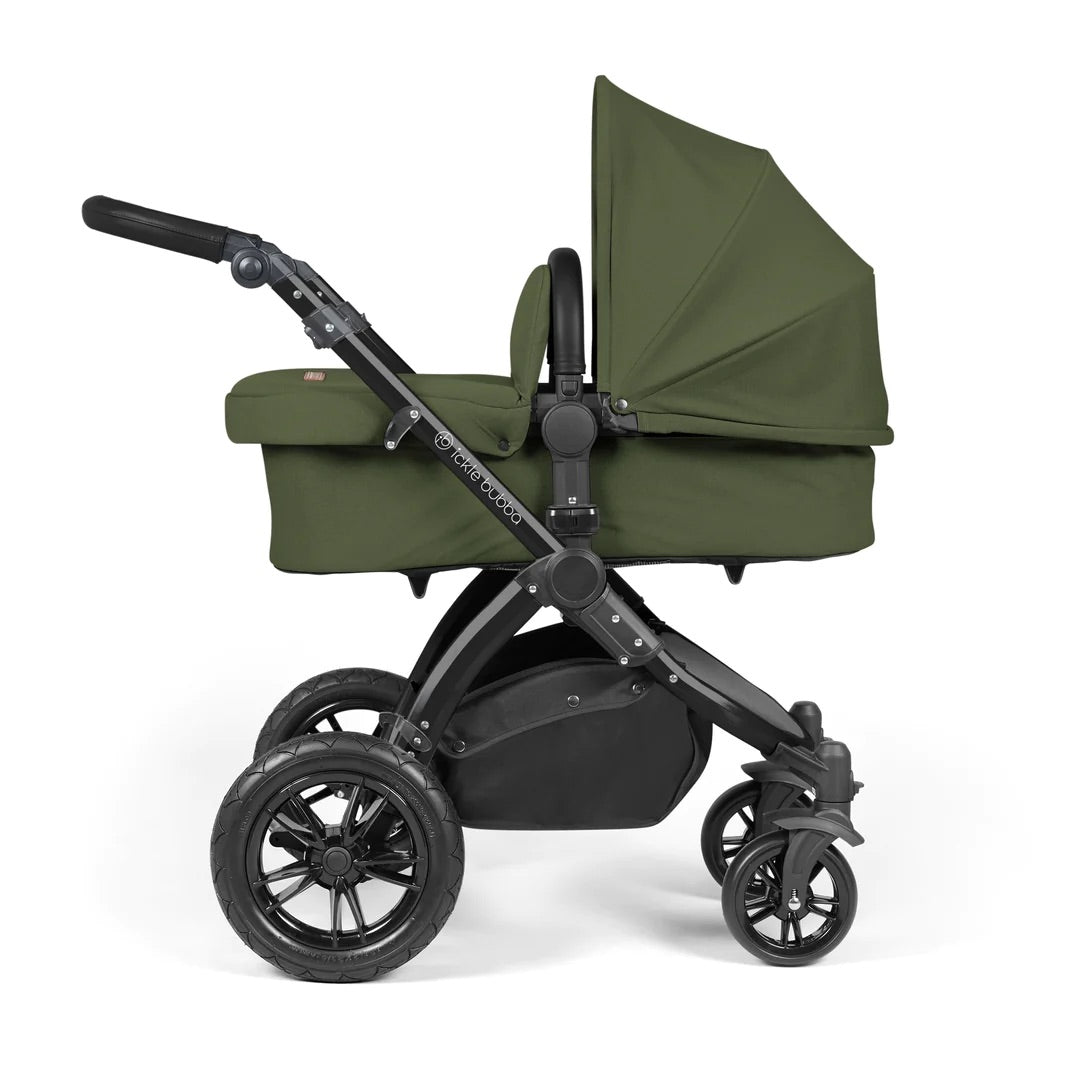 Ickle Bubba Stomp Luxe 12 Piece Cirrus Travel System + Isofix Base - Woodland/Black/Black