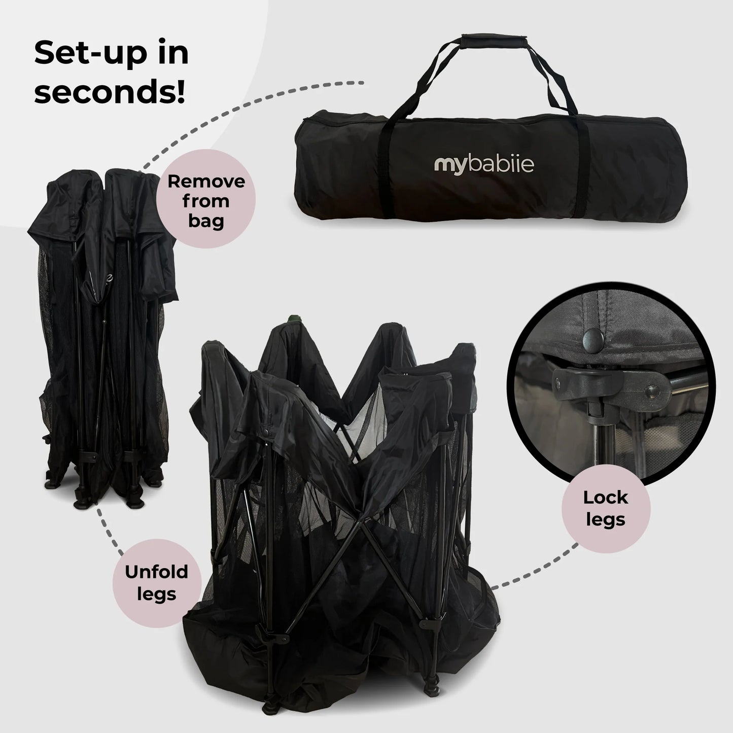 My Babiie Baby Playpen - Black