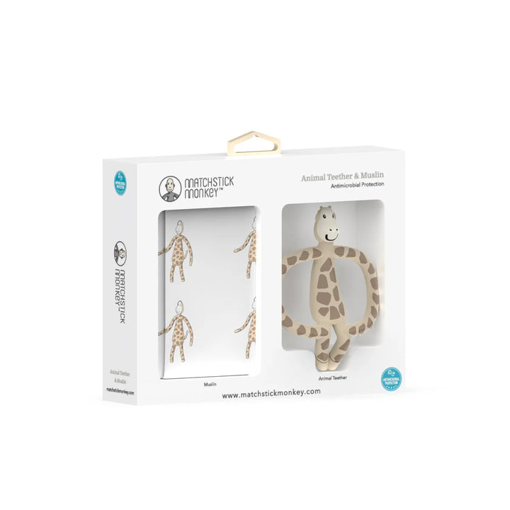 Matchstick Monkey Muslin & Teether Gift Set - Gigi Giraffe