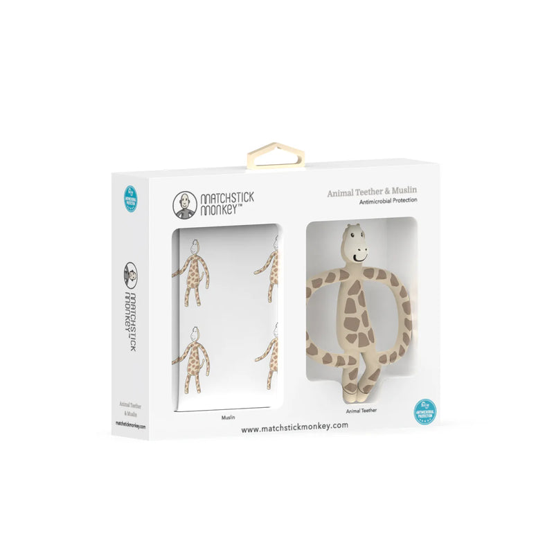 Matchstick Monkey Muslin & Teether Gift Set - Gigi Giraffe