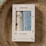Avery Row Extra Large Organic Baby Muslins, Set of 2 - Little Farm/Radish