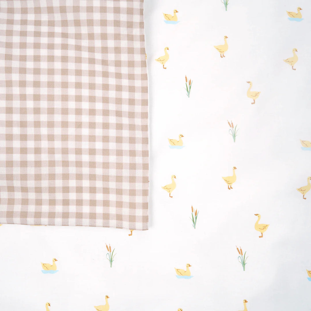 Clair De Lune 2 Pack Fitted Little Duckling Cot Bed Sheets - 140 x 70 cm