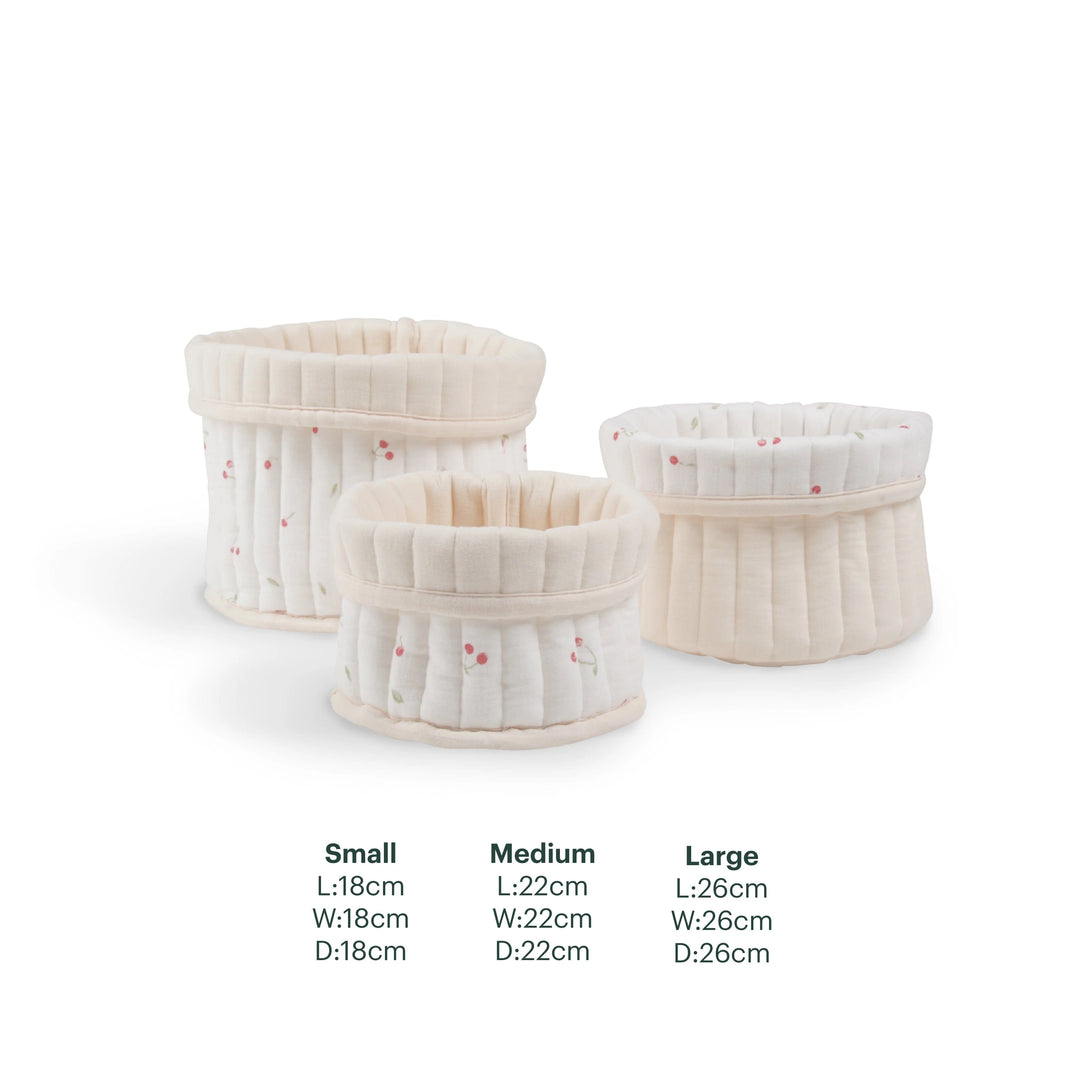 CuddleCo 3 Pack Storage Baskets - Ditsy Cherry