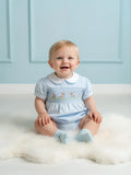 Beau Kid Little Bunny Smocked Romper - Blue