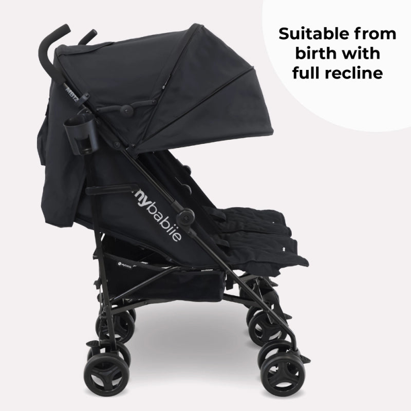 My Babiie MB12 Lightweight Twin Stroller - Black