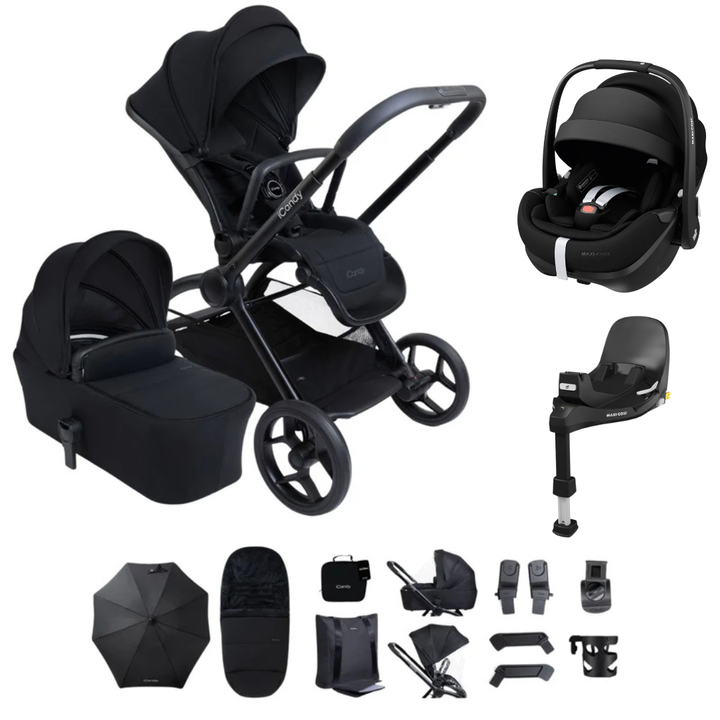 iCandy Core2 Travel System with Maxi-Cosi Pebble 360 Pro2 & FamilyFix 360 Pro Base - Black
