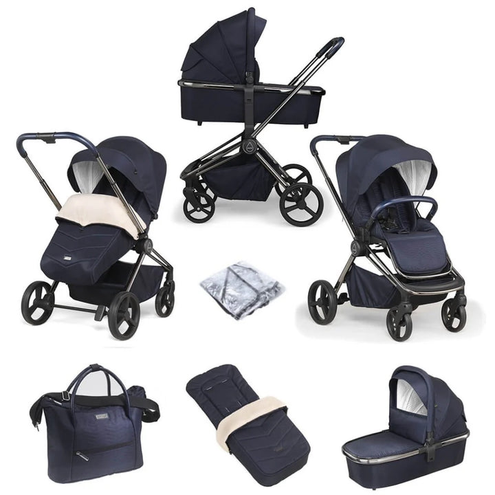 Mee-go Pure Travel System Bundle Inc Otto Car Seat + Isofix Base- True Blue