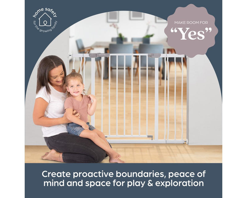 Dreambaby Ava Gate + 9cm + 18cm Extension White