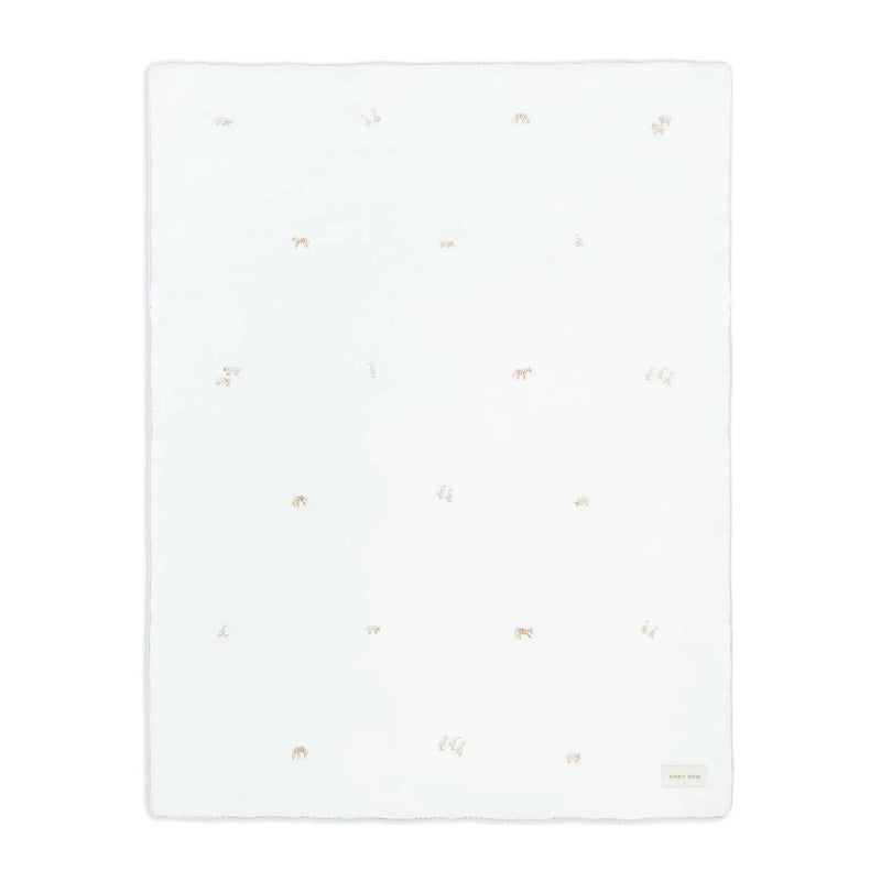 Avery Row Embroidered Muslin Blanket - Little Farm