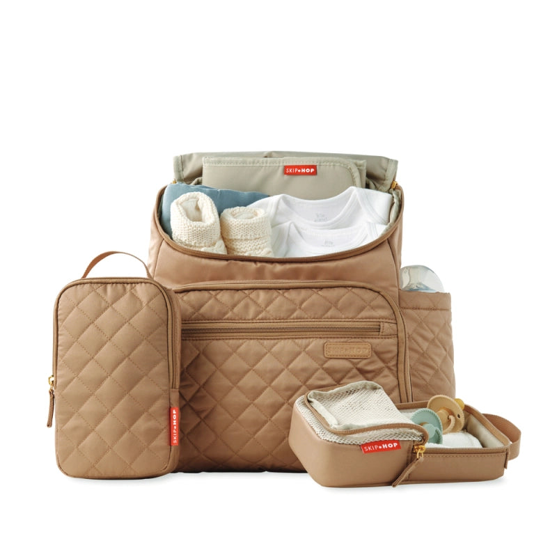 Skip Hop Forma Quilted Changing Backpack - Caramel