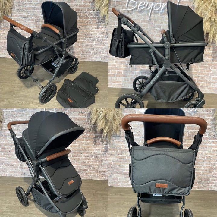 PRE LOVED Ickle Bubba Cosmo All-in-One I-Size Travel System - Black/Tan