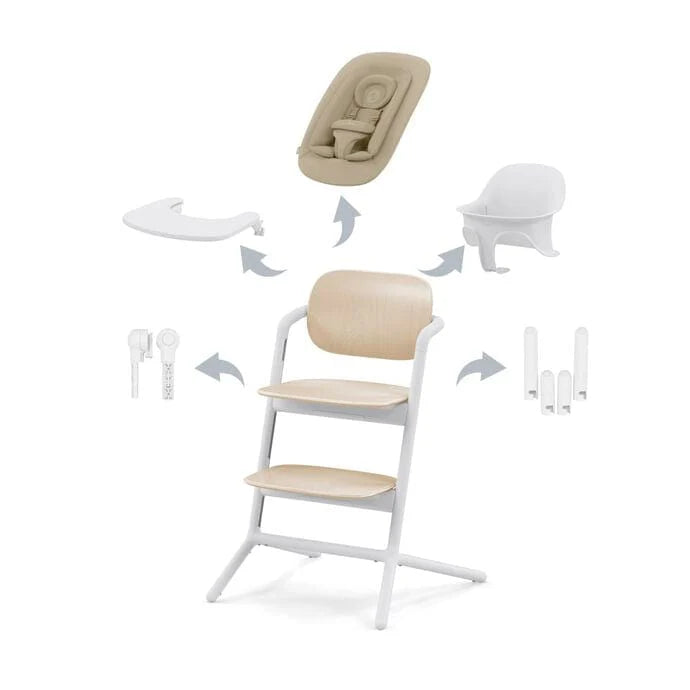 Cybex Lemo 4in1 Highchair Bundle - Sand White