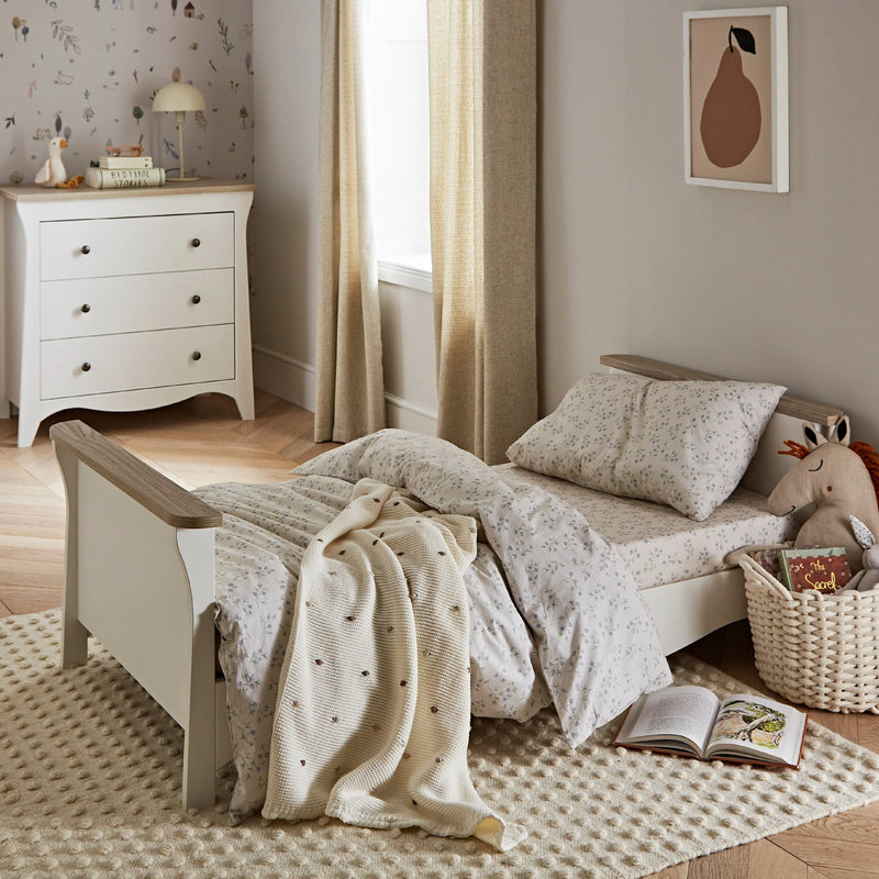 CuddleCo Clara Toddler Bed - White & Ash