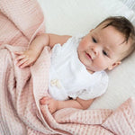 Lulujo Waffle Blanket - Ballet Slipper