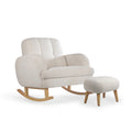 CuddleCo Etta Cuddle Nursing Chair & Foot stool - Boucle Mushroom