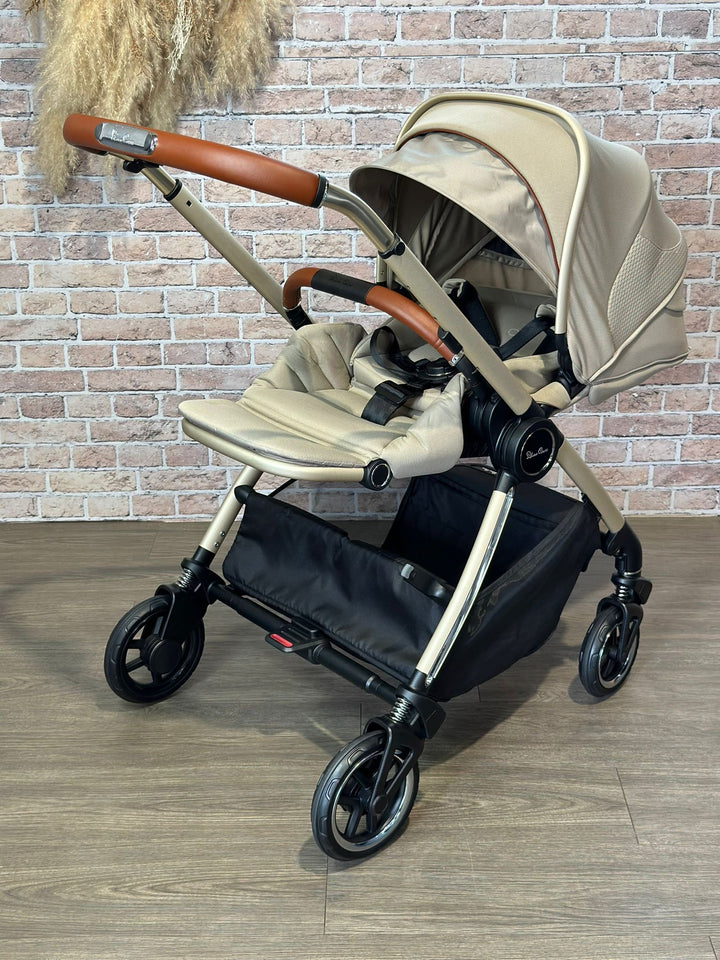 PRE LOVED Silver Cross Dune Pushchair & Compact Folding Carrycot - Stone