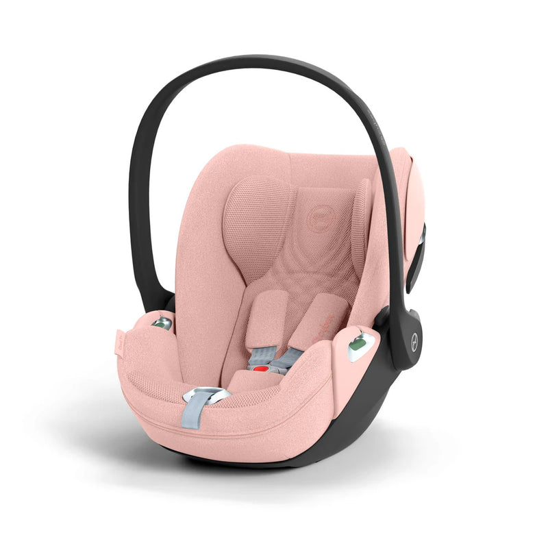 Cybex Priam Style Luxury Travel System Bundle Inc Foldable Carrycot - Peach Pink/Matt Black