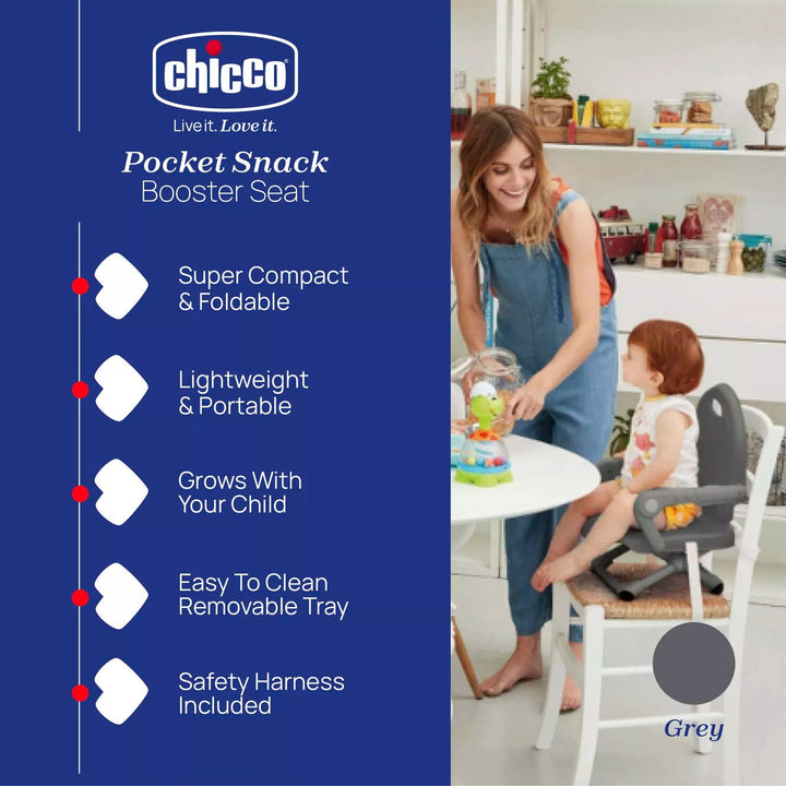 Chicco Pocket Snack Booster Seat - Dark Grey