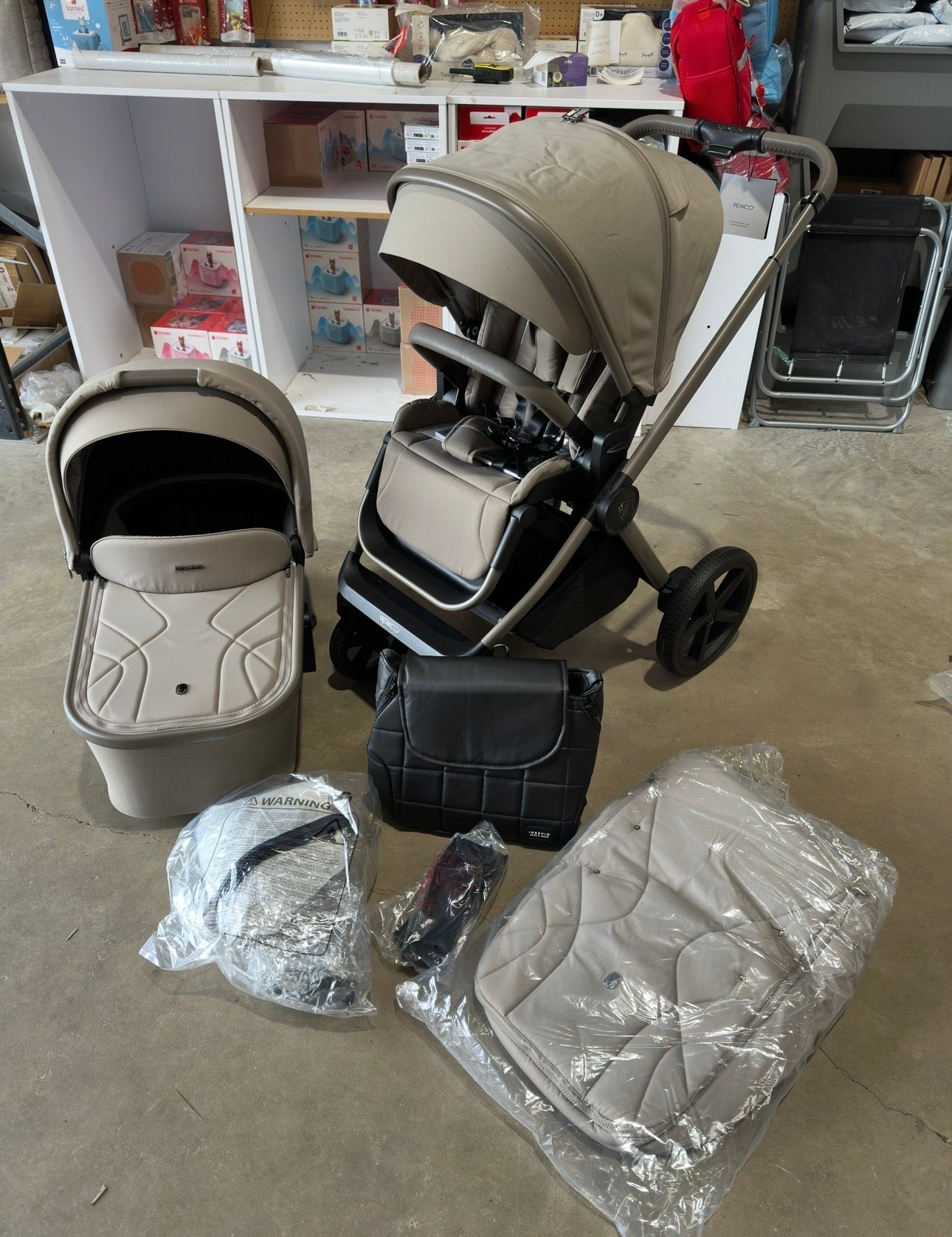 EX DISPLAY Venicci Upline2 Pushchair + Carrycot Bundle - Taupe