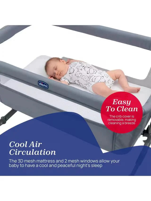 Chicco Next2Me Essential Bedside Crib - Stone