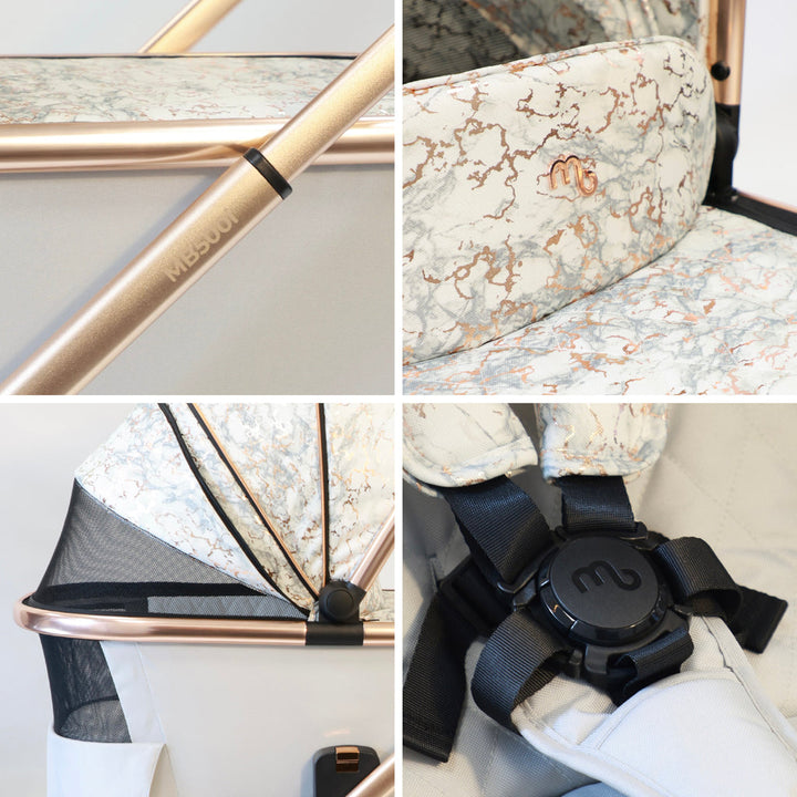 My Babiie MB500i Dani Dyer Rose Gold Marble iSize Travel System